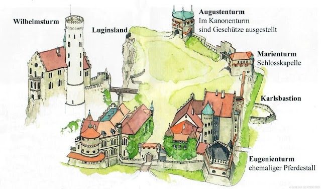 Mapa del castillo Lichtenstein