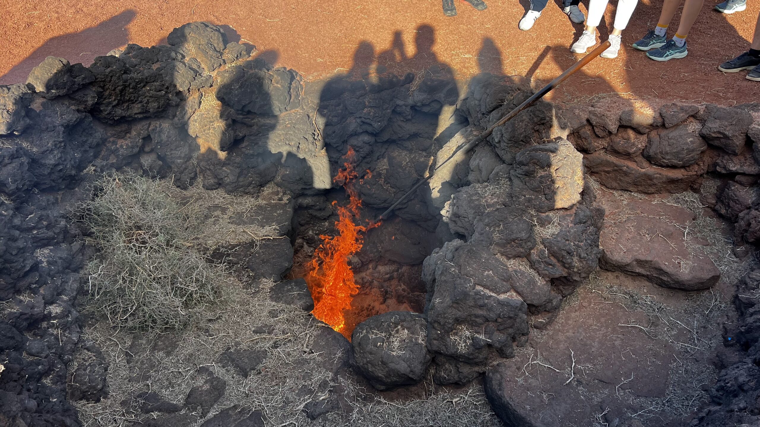 Demostraciones geotérmicas del Islote de Hilario, Parque Nacional del Timanfaya