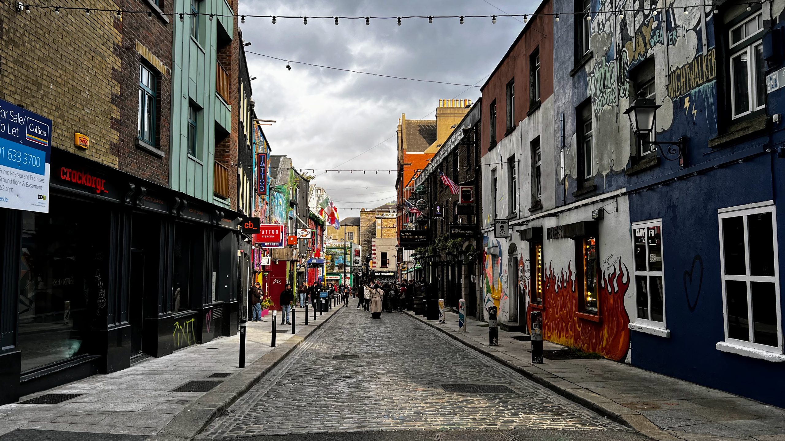 Barrio Temple bar de Dublín.